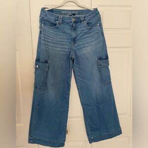 American Eagle Outfitters Blue Cargo Jeans size 12R